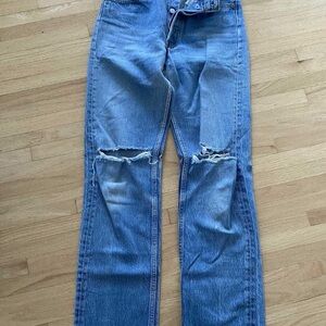 Women's Blue Distressed Jeans